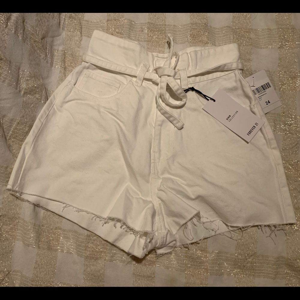 Paperbag Denim Shorts